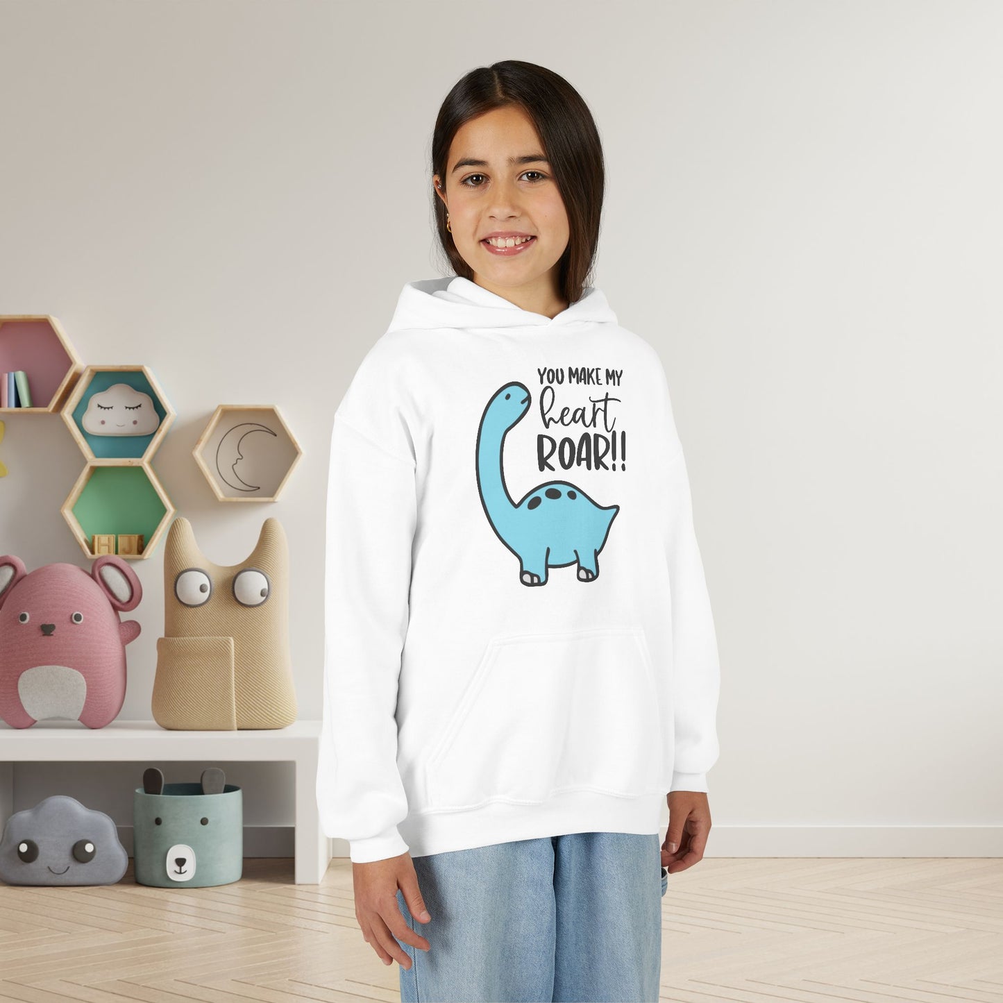 You Make My Heart Roar!! Youth Heavy Blend Hoodie