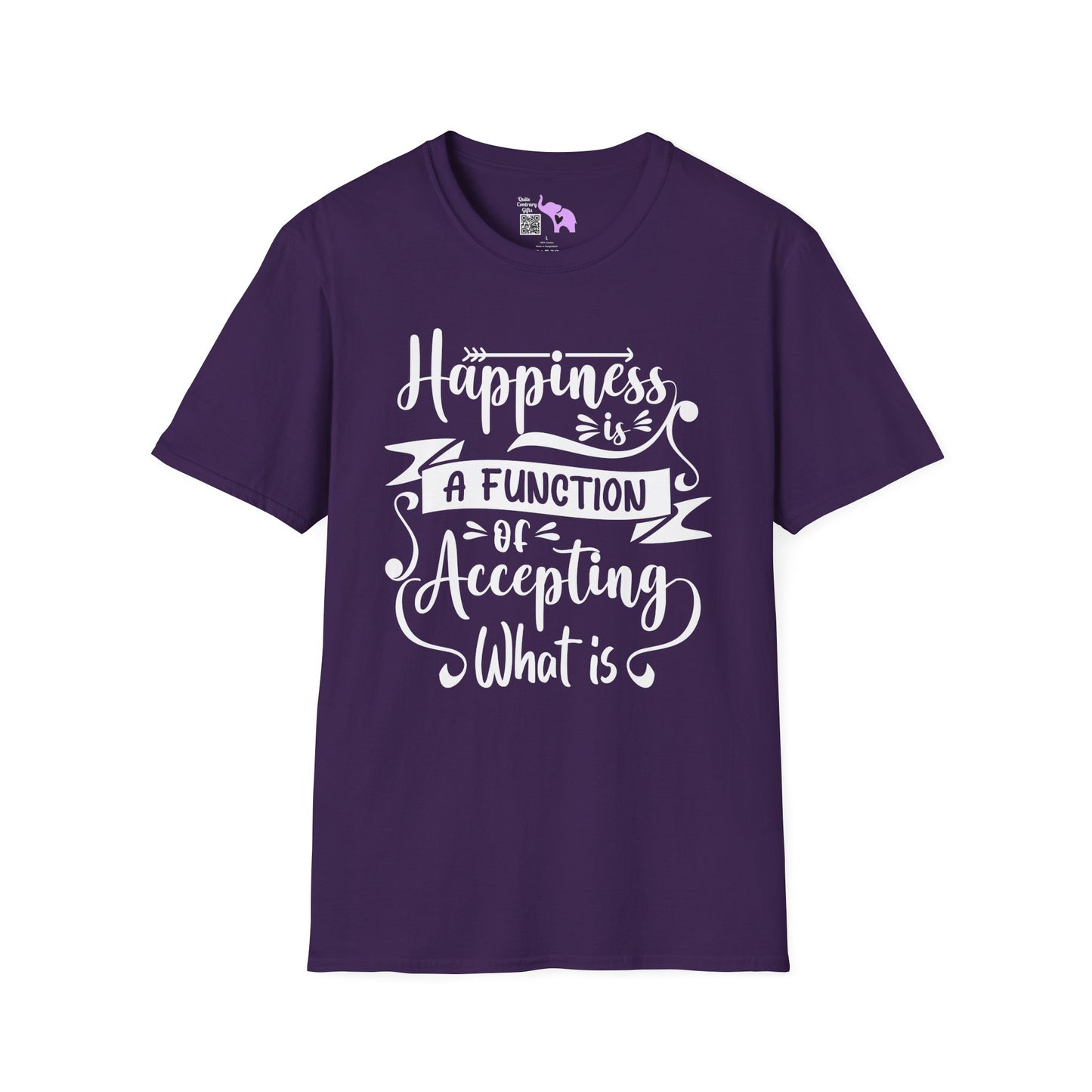 Happiness is a Function of Accepting What Is Adult T-shirt