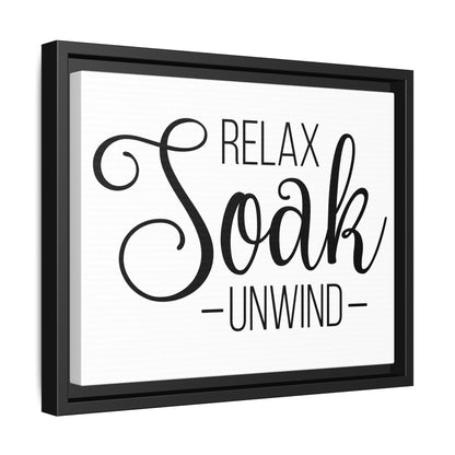 Relax Soak Unwind Framed Canvas Bathroom Art