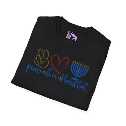 Peace Love Hanukkah Adult T-shirt