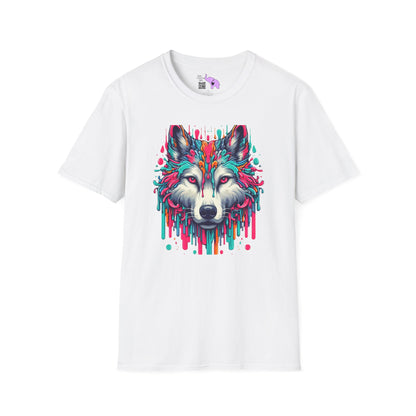 Colorful Wolf Adult T-shirt