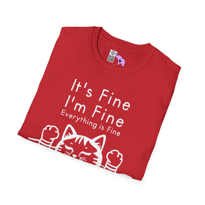 It's Fine I'm Fine Everything's Fine (Cat) Adult T-shirt