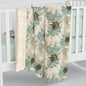 Rustic Teal Daisy Fleece Blanket