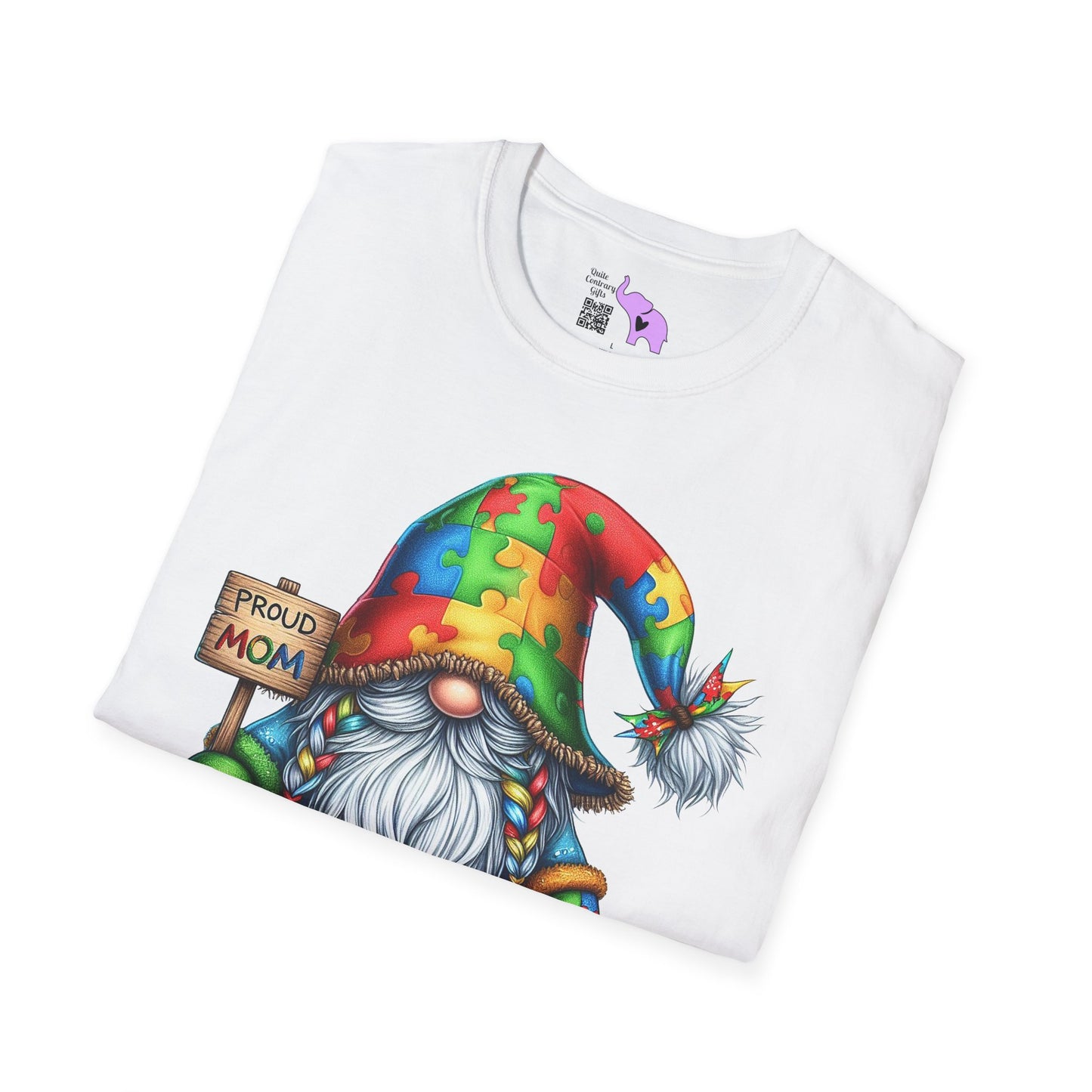 Proud Mom (Autism Awarness Gnome) Adult T-shirt