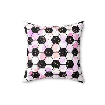 Pink Soccer Fever Throw Pillow