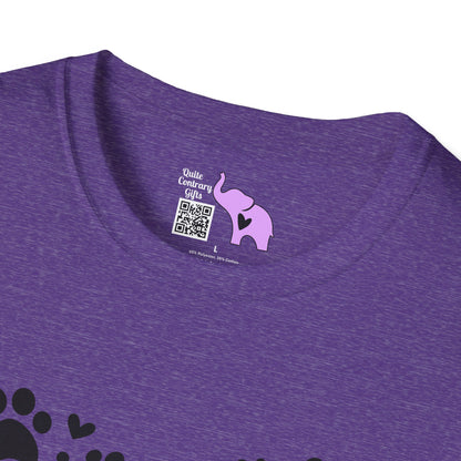 Paw Print Heart Adult T-shirt