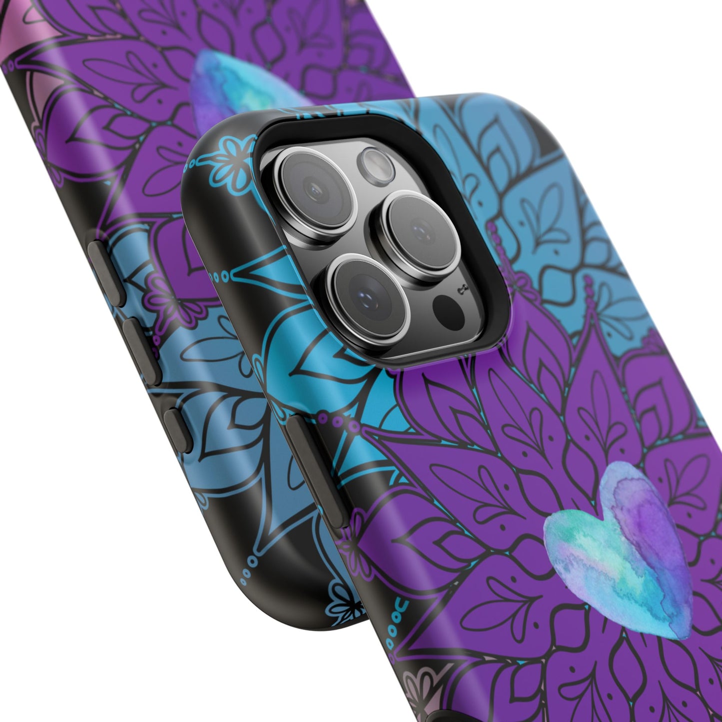 Colorful Mandala w/Heart MagSafe® Compatible Tough Case for iPhone