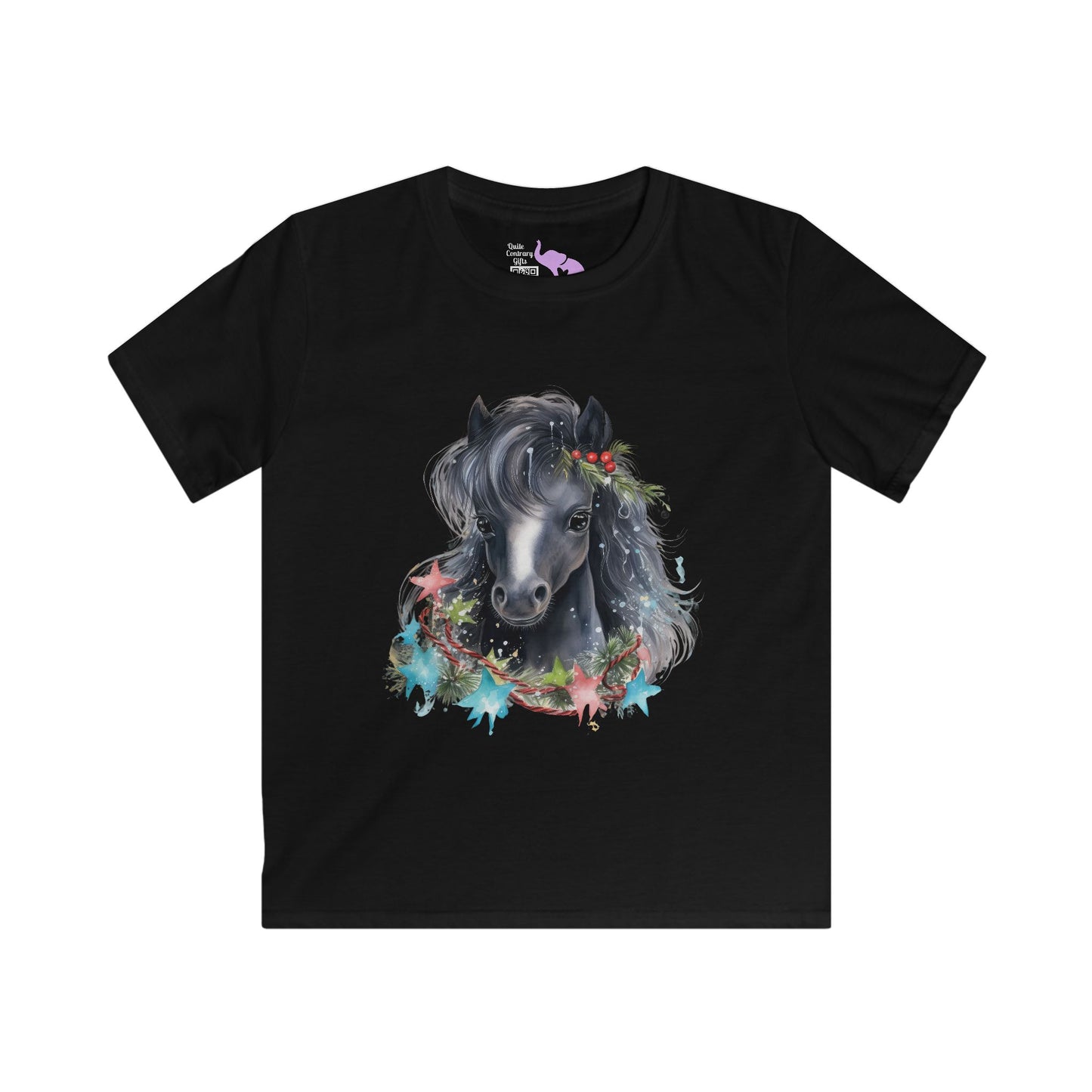 Watercolor Horse Kids Softstyle Tee