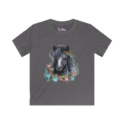 Watercolor Horse Kids Softstyle Tee