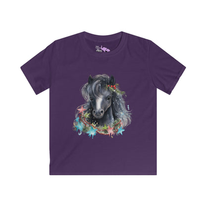 Watercolor Horse Kids Softstyle Tee