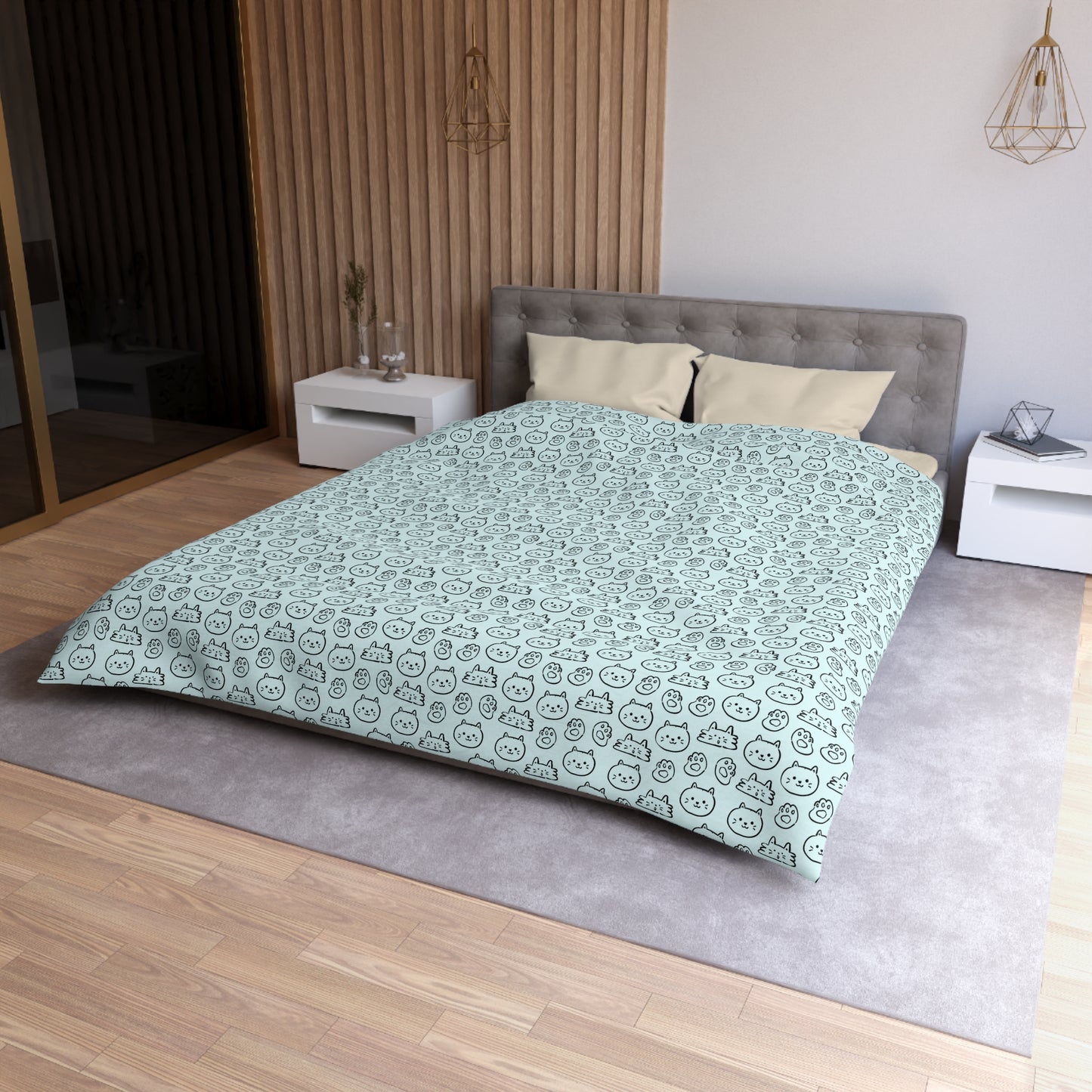 Cat Lovers Microfiber Duvet Cover