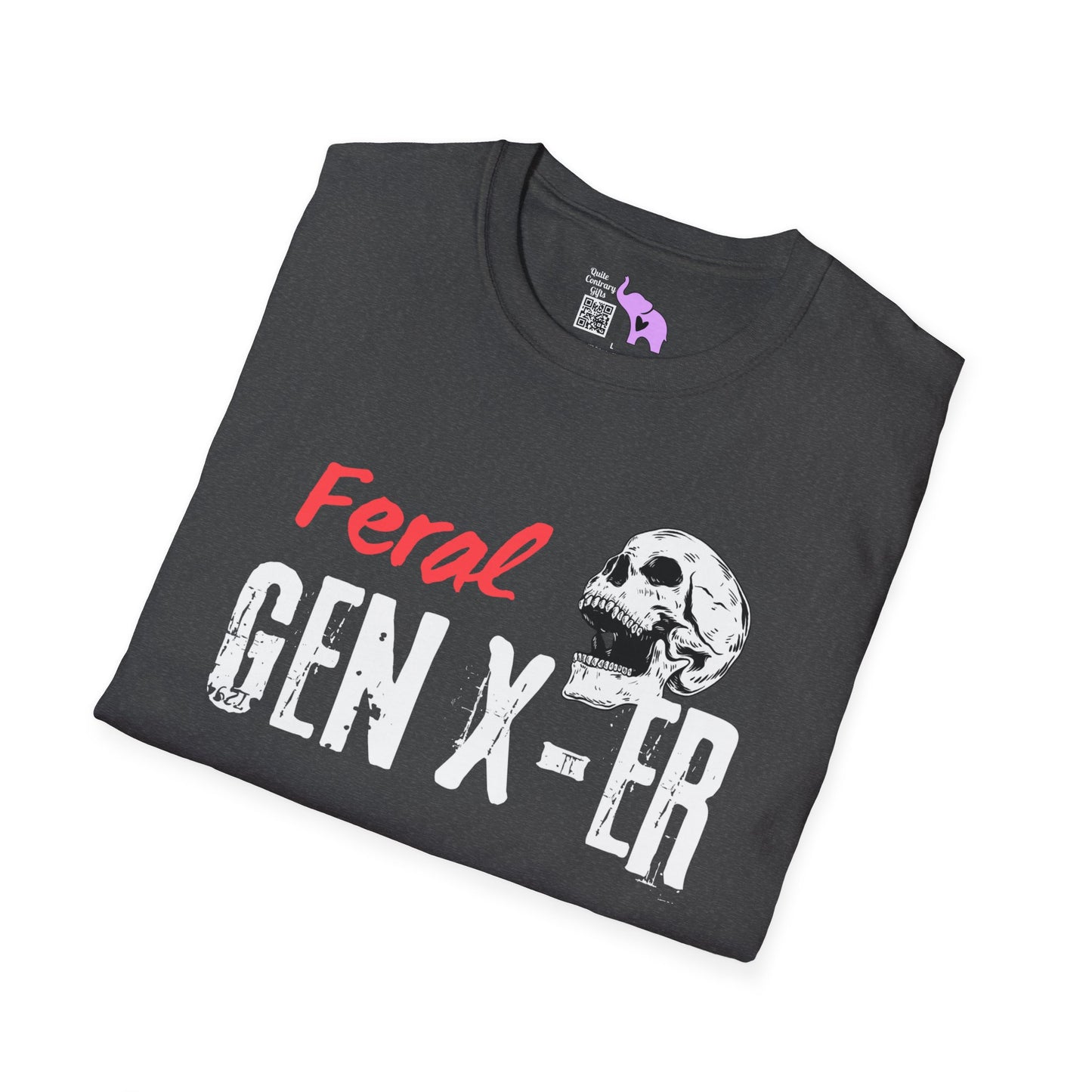 Feral GenXer w/Skull Adult T-shirt