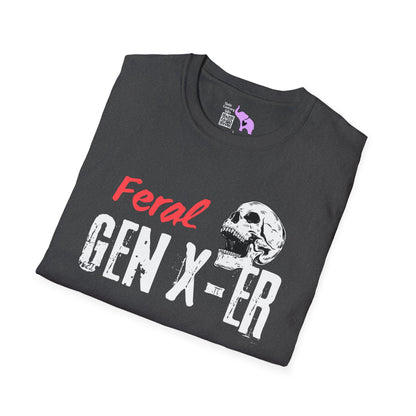 Feral GenXer w/Skull Adult T-shirt