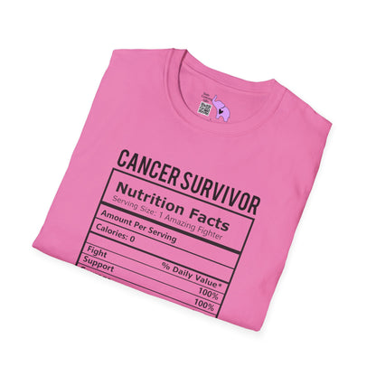 Cancer Survivor Nutrition Facts Adult T-shirt