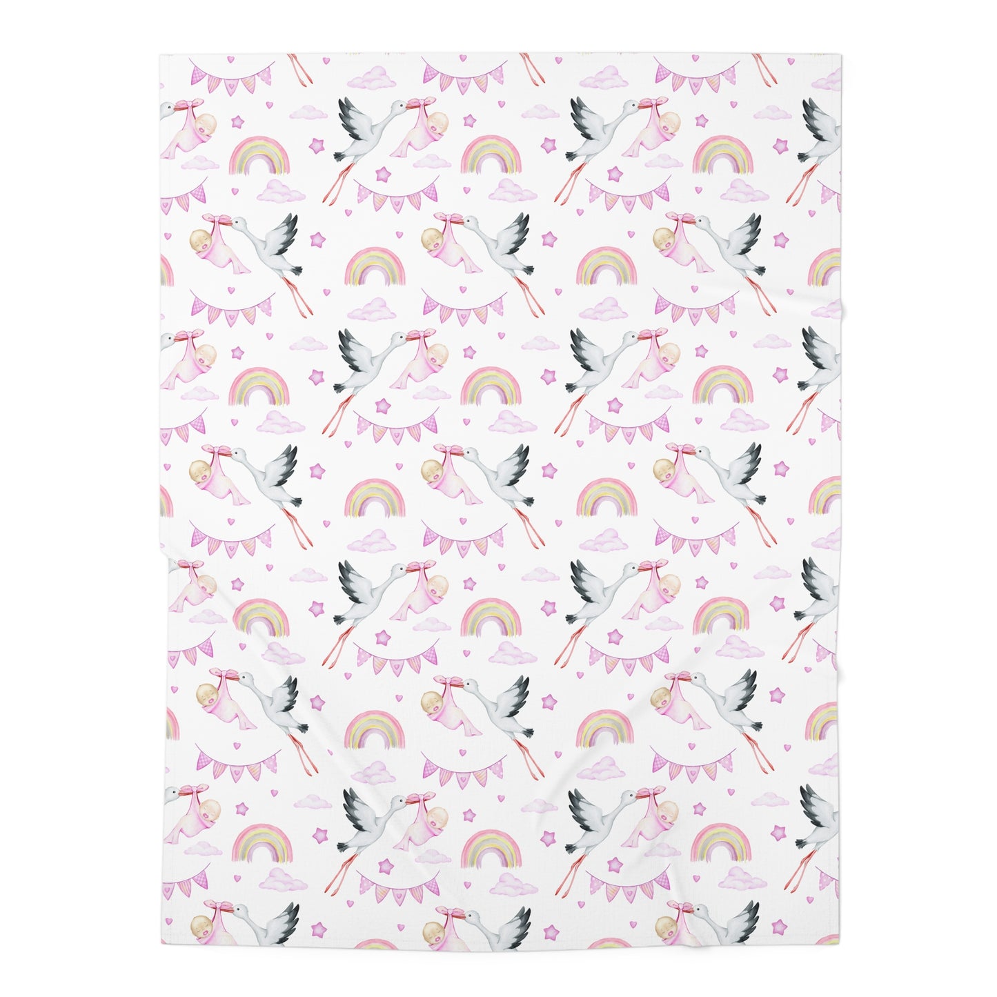 Baby Girl Stork Delivery Baby Swaddle Blanket