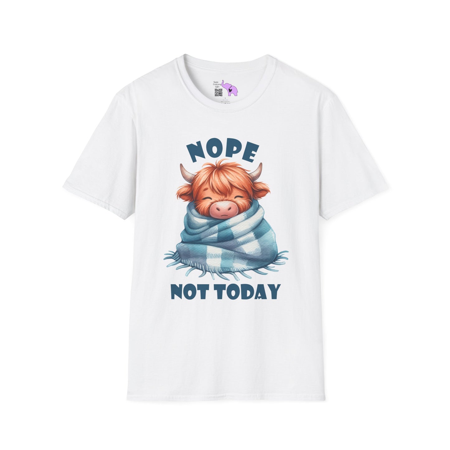 Nope Not Today Cute Cow Adult T-shirt