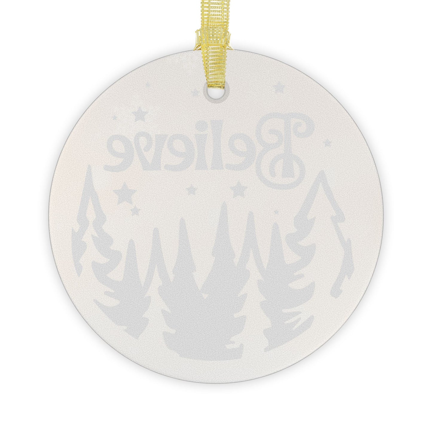 Believe 2 Glass Ornament