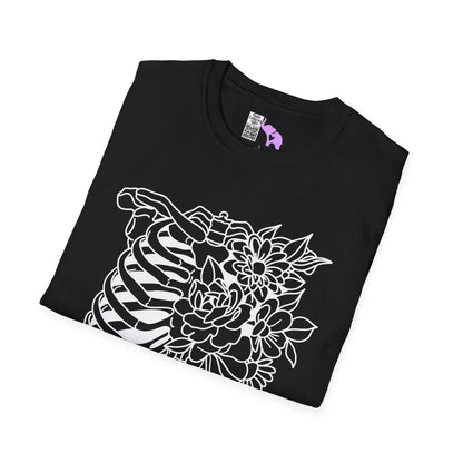 Floral Ribcage Adult T-shirt