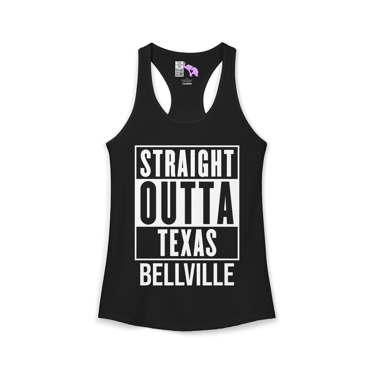 Straight Outta Texas (Dark Colors, White Text) Women's Ideal Racerback Tank