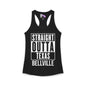 Straight Outta Texas (Dark Colors, White Text) Women's Ideal Racerback Tank