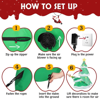 Festive 6.9ft Christmas Tree with Ornaments LED Inflatable