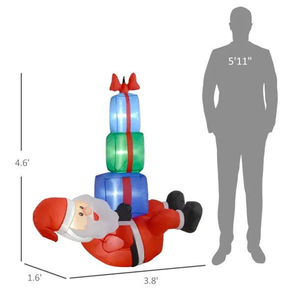 Topsy-Turvy Santa with Presents LED Inflatable