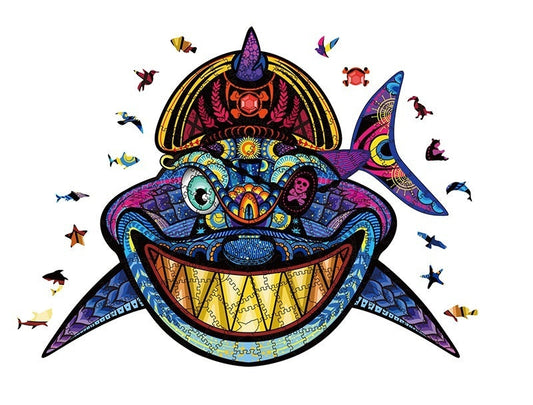 Colorful Shark Wooden Puzzle