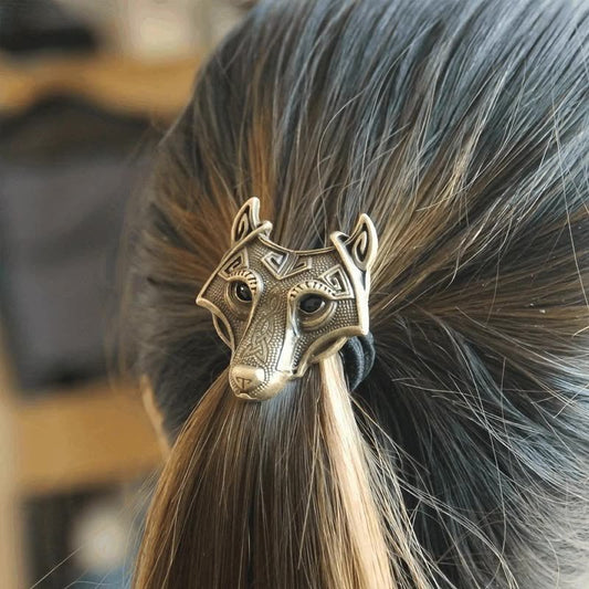 Metal Viking Wolf Elastic Hair Tie