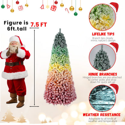 Colorful Frosted Pastel Rainbow Christmas Tree 6FT/7.5FT