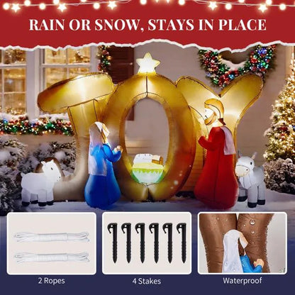 Joy Nativity Scene w/Built-in LED Lights Inflatable