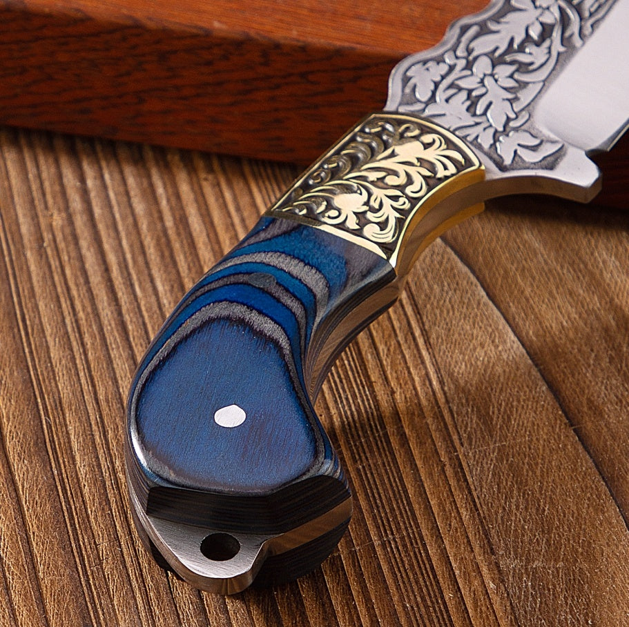 Ornate Carved Outdoor Knife