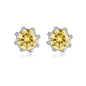 Yellow Inlaid Diamond-cut Earrings