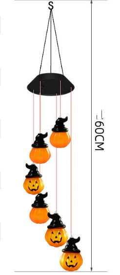 Halloween Solar Wind Chimes Pumpkin Skull Pumpkins Ghost Decorative Lights