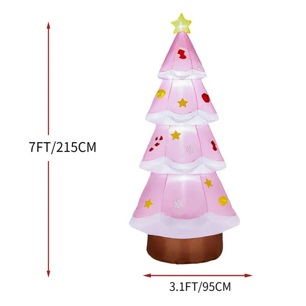 Lighted White Christmas Tree 7.2ft Inflatable
