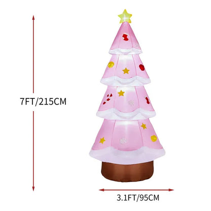 Lighted White Christmas Tree 7.2ft Inflatable