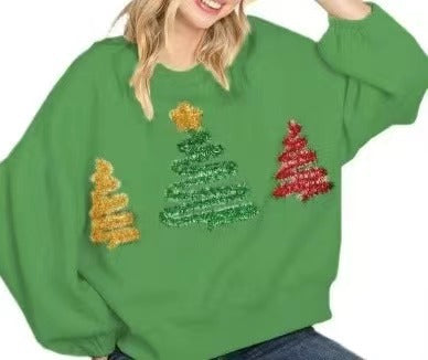 Women's Christmas Tree Casual Pullover Sweatshirt