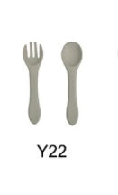 Soft Silicone Food Grade Kids Spoon & Fork Set