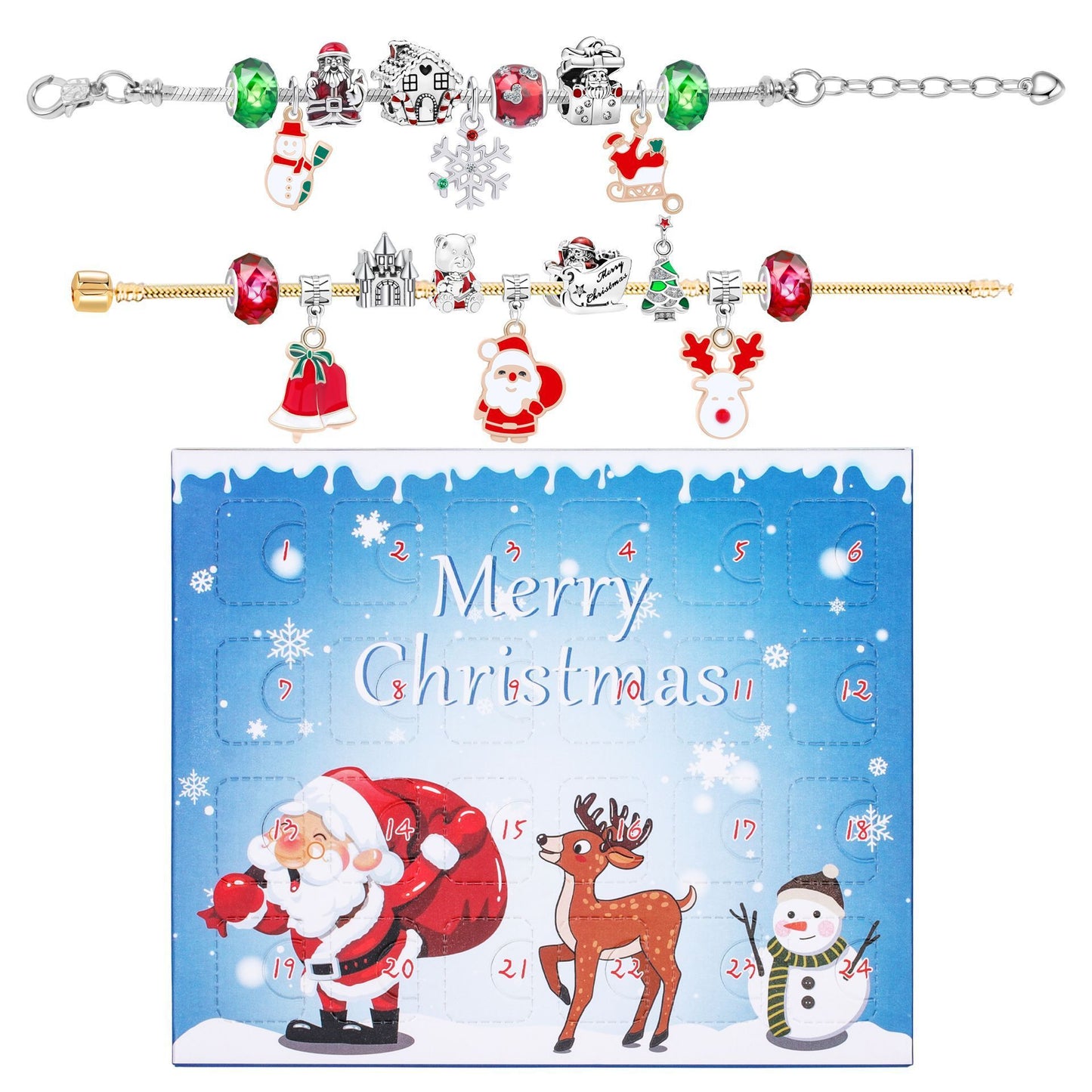 Charm Bracelet 24 Grid Christmas Advent Gift Calendar