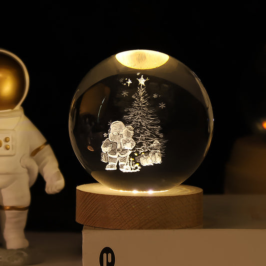 Festive Laser-Cut Crystal Globe Light