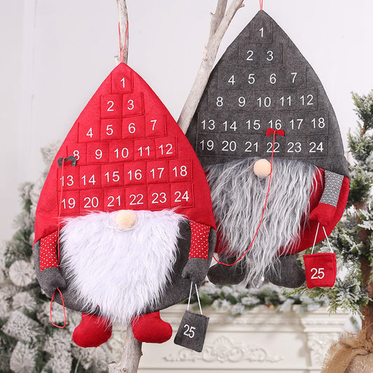 Christmas Advent Gnome Pocket Hanging Calendar