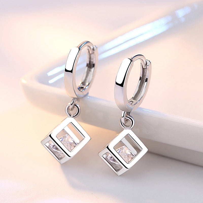 Love Window Cube Love Dangle Earrings