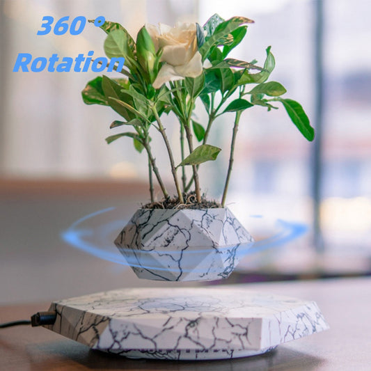 Levitating Plant Pot Marble Planter