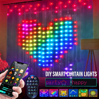 Smart LED Curtain String Lights Bluetooth APP Controlled