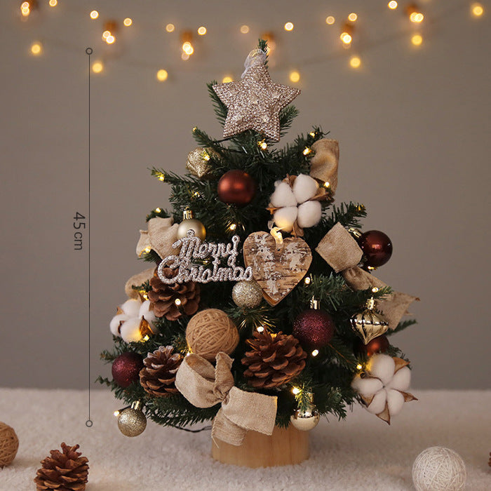 Miniature Artificial Decorated Christmas Tree With Lights