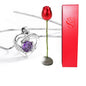 Heart Shaped Crystal Diamond Pendant Rose Head Necklace