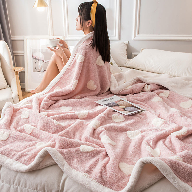 Jacquard Coral Fleece Sofa Blanket