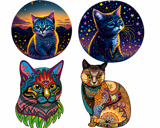 Colorful Cat Wooden Puzzles