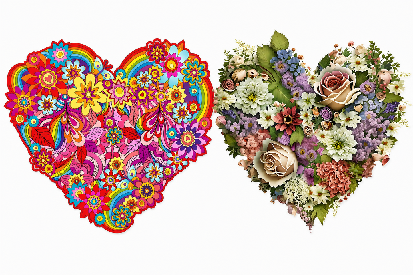 Floral Heart Wooden Puzzles