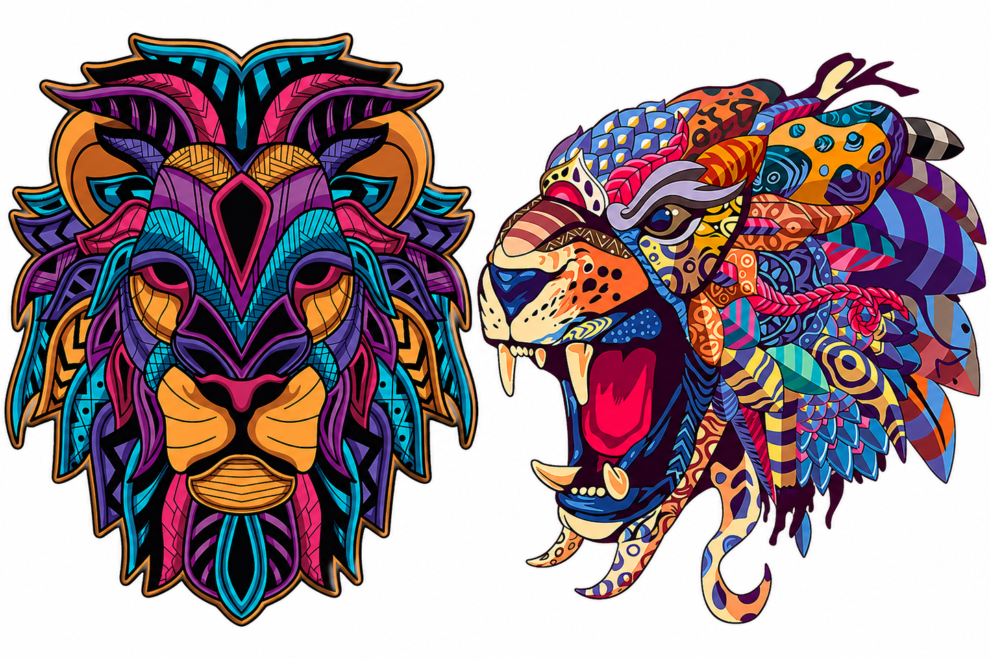 Colorful Lion Wooden Puzzles