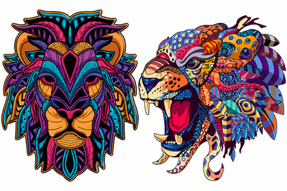 Colorful Lion Wooden Puzzles